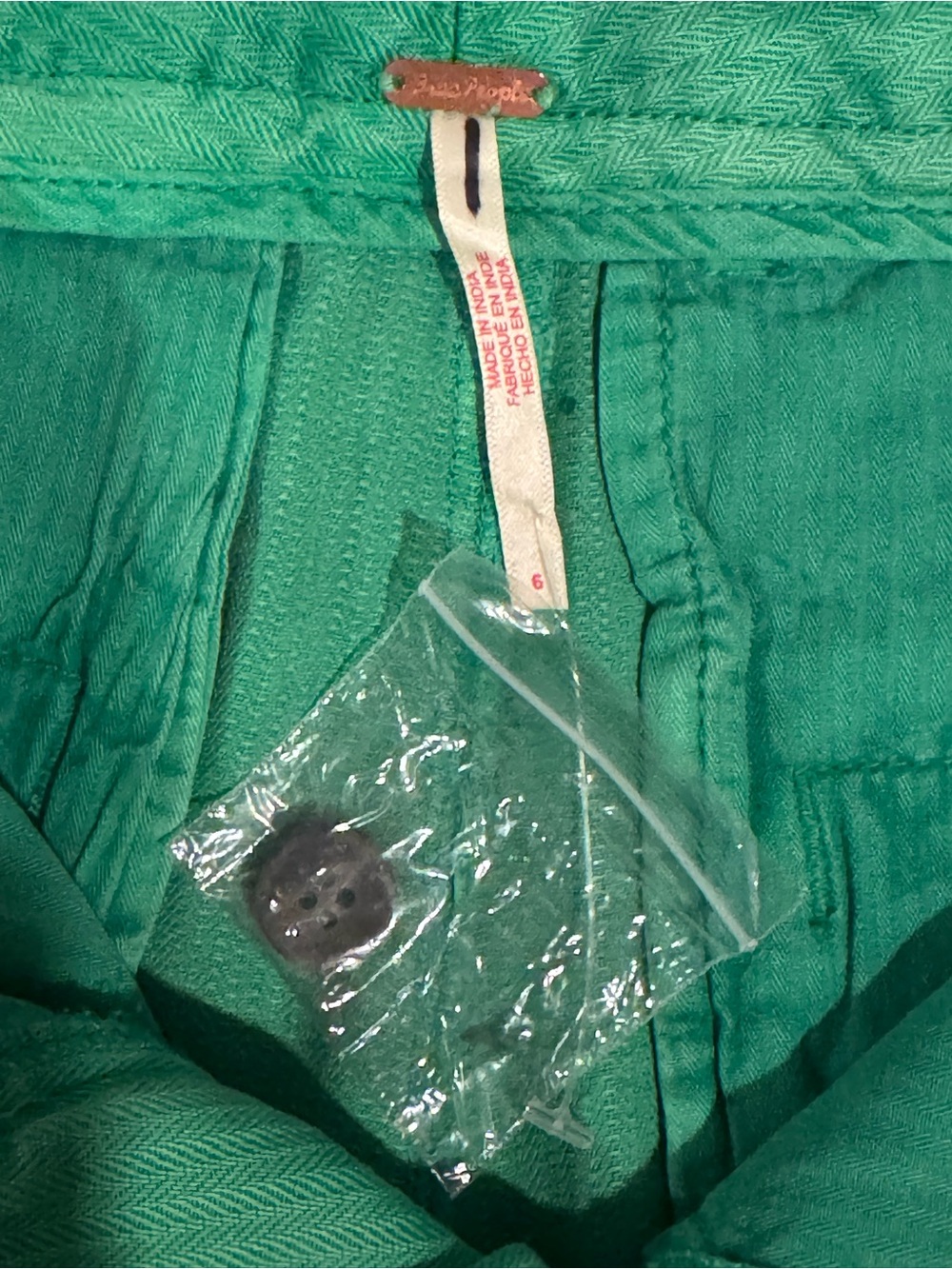 Free People Riverside Bermuda Shorts Green Size 6 New Cotton Summer - Picture 6 of 6